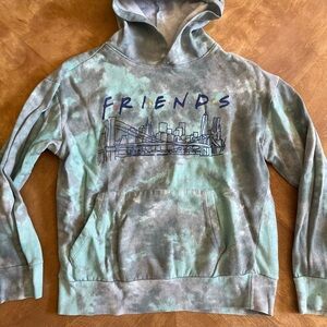 Old Navy FRIENDS Green & Gray Tie-Dye Hoodie – Boys XL (14–16)
